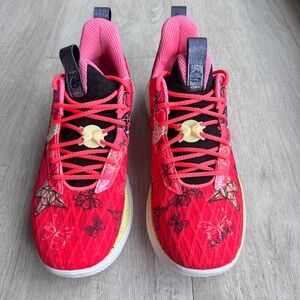 Under Armour Curry Flow 10, Mens Size 12,Pink Shock/Black/Metallic Downpour grey